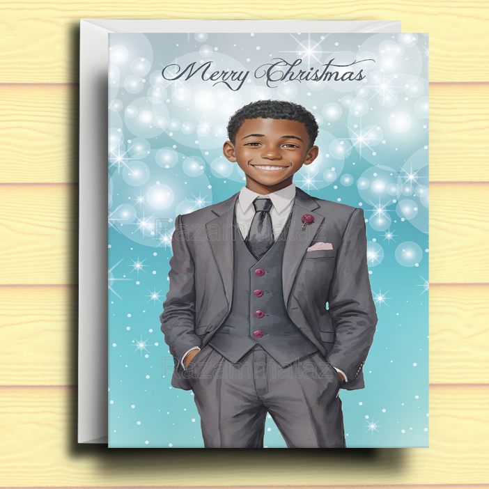 Black Boy Y Christmas Card